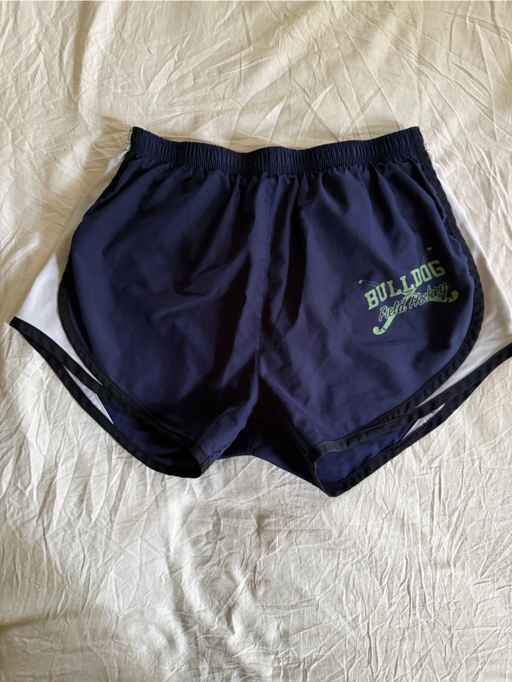 Navy Blue “Bulldog Field Hockey” athletic shorts